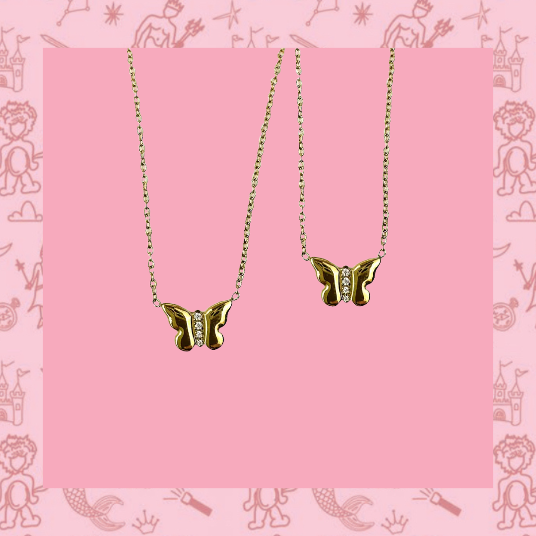 Helmsie Mama & Me Butterfly Necklace Set