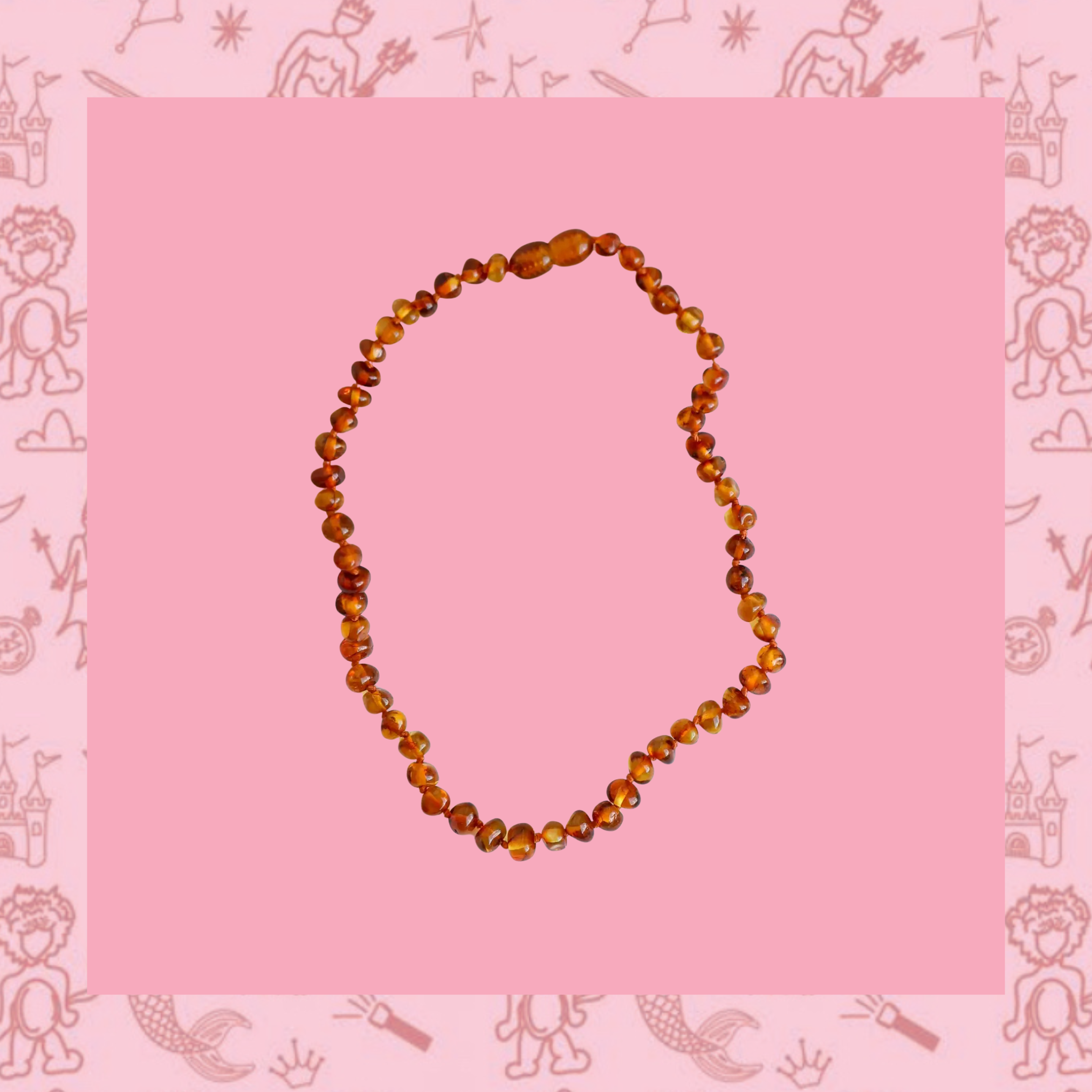 Polished Cognac Baltic Amber Necklace